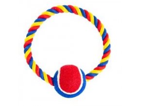 Bavlněný kruh HipHop s tenisákem 6 cm, 18 cm / 140 g červená, modrá, bílá
