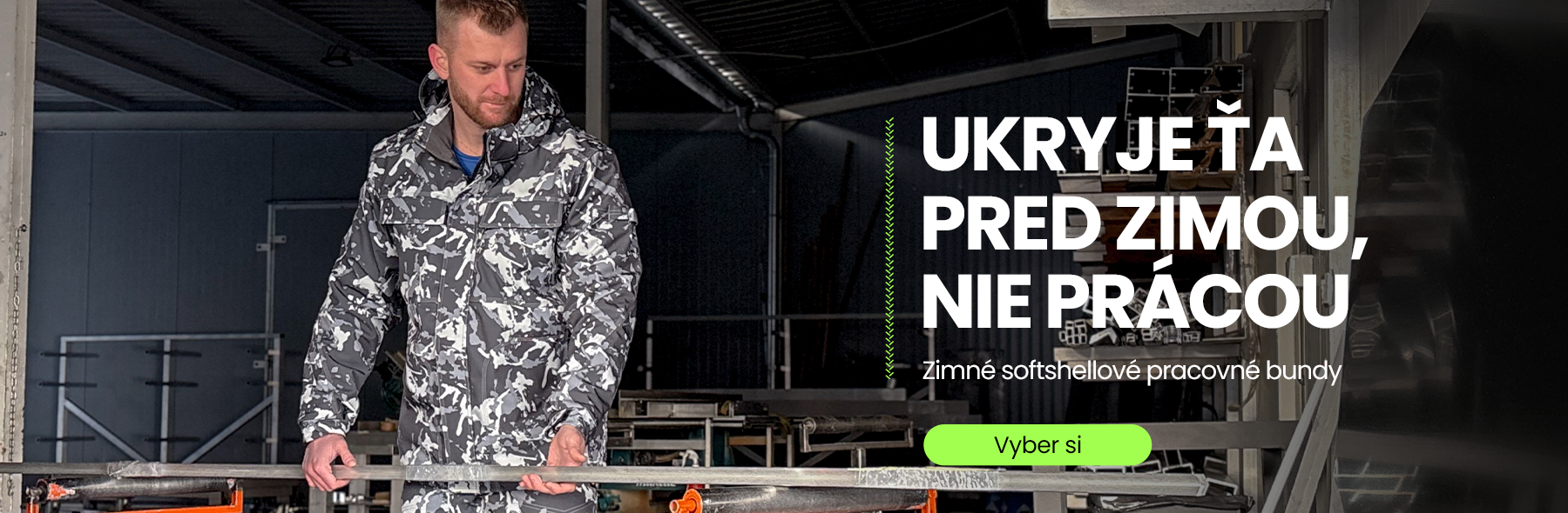 Zimná maskáčová softshellová pracovná bunda CAMO L.HOLLMAN