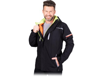Izolovaná ochranná bunda pre mužov (Farba Čierna A Svetlozelená, Veľkosť 2XL)
