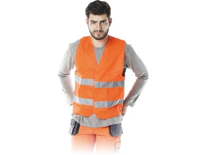 Výstražná vesta pre mužov (Farba Oranžový, Veľkosť 2XL)