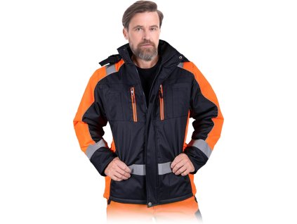 25405 izolovana ochranna bunda pre muzov farba namornicka modro oranzova velkost 2xl