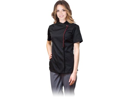 Ochranná mikina kuchára pre ženy (Farba Čierna-Tmavo Červená, Veľkosť 2XL)
