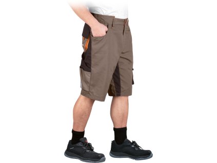 Ochranné nohavice do pásu - krátke pre mužov (Farba Béžovo-Hnedá-Oranžová, Veľkosť 2XL)