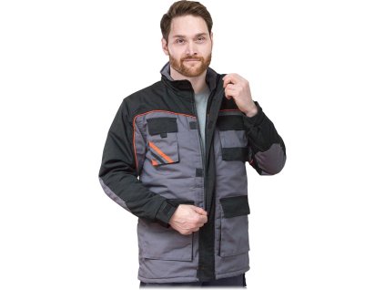 Izolovaná ochranná bunda pre mužov (Farba Ocel-Čierno-Oranžová, Veľkosť 2XL)