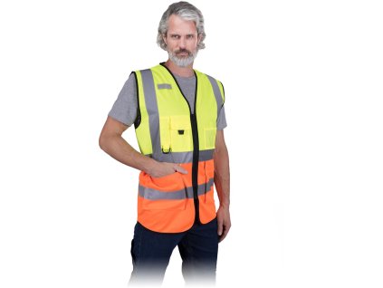 Výstražná vesta pre mužov (Farba Žlto-Oranžová, Veľkosť 2XL)