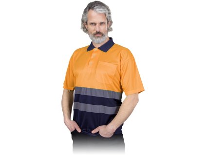 26245 ochranne polo tricko pre muzov farba oranzovo namorna modra velkost 2xl