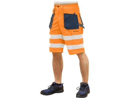 Ochranné nohavice do pásu - krátke pre mužov (Farba Oranžovo-Navy-Sivá, Veľkosť 2XL)
