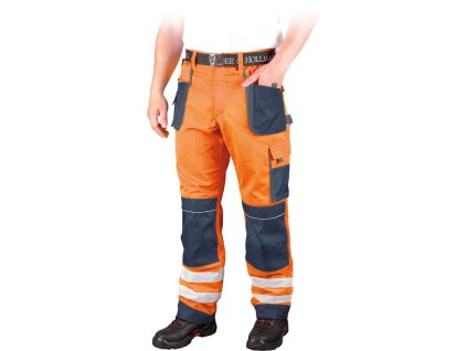 Ochranné nohavice dlhé v pase pre mužov (Farba Oranžovo-Navy-Sivá, Veľkosť 46)