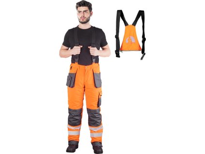 26506 1 ochranne nohavice bigbang s izolaciou pre muzov farba oranzova ocelova cierna velkost 2xl