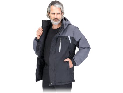 Izolovaná ochranná bunda pre mužov (Farba Čierna A Sivá, Veľkosť 2XL)