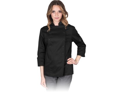 Ochranná mikina kuchára pre ženy (Farba Čierna-Tmavo Červená, Veľkosť 2XL)