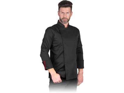Ochranná mikina kuchára pre mužov (Farba Čierna-Tmavo Červená, Veľkosť 2XL)