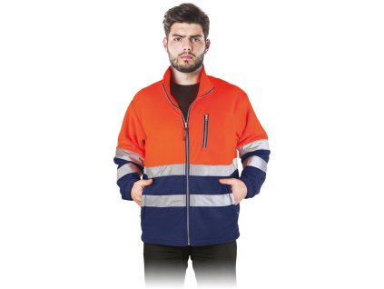 Ochranná flísová mikina pre mužov (Farba Oranžovo-Námorná Modrá, Veľkosť 2XL)