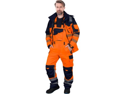 27328 1 ochranne nohavice bigbang s izolaciou pre muzov farba oranzovo namorna modra velkost 2xl