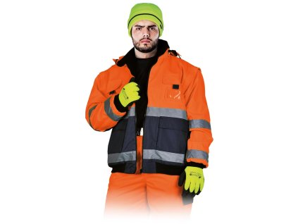 Izolovaná ochranná bunda pre mužov (Farba Oranžovo-Námorná Modrá, Veľkosť 2XL)
