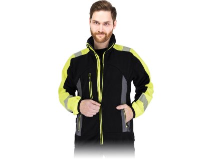 27667 ochranna flisova mikina pre muzov farba cierno zlta seda velkost 2xl