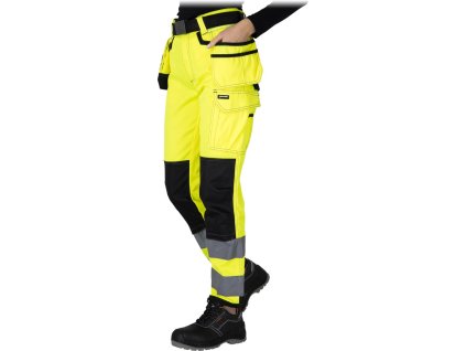 Ochranné nohavice dlhé v pase pre ženy (Farba Žltočierna, Veľkosť 34)