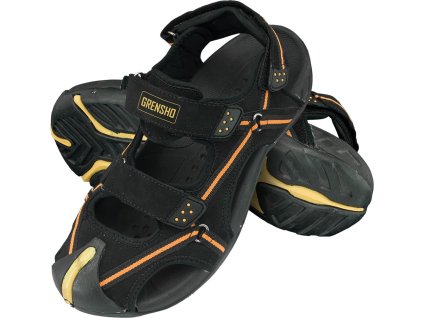 27913 1 panske sandale pre muzov farba cierna a oranzova velkost 39