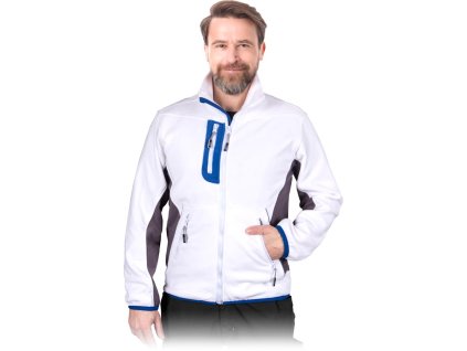 Ochranná flísová mikina pre mužov (Farba Bielo-Sivo-Modré, Veľkosť 2XL)