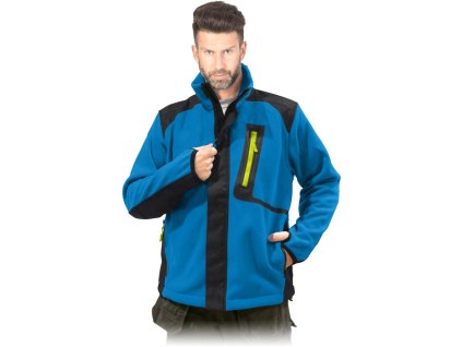 Ochranná flísová mikina pre mužov (Farba Modrá-Čierna-Žltá, Veľkosť 2XL)