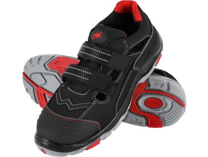 28615 bezpecnostna obuv pre muzov farba cierno sivo cervena velkost 39