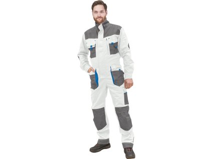 Ochranný oblek pre mužov (Farba Bielo-Sivo-Modré, Veľkosť 46)