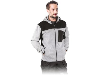 Ochranná mikina pre mužov (Farba Svetlo Sivočierna, Veľkosť 2XL)