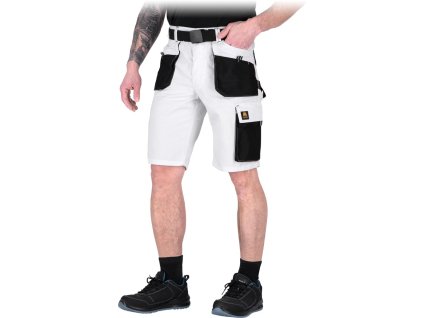 Ochranné nohavice v pase - krátke ox.05 pre mužov (Farba Bielo-Čierno-Šedé, Veľkosť 2XL)