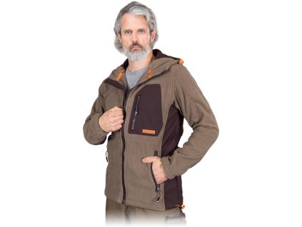 Ochranná flísová mikina pre mužov (Farba Béžovo-Hnedá-Oranžová, Veľkosť 2XL)