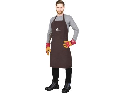 Kožená ochranná zástera pre zváračov pre mužov (Farba Hnedý, Veľkosť uni (60x90))