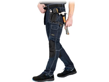 30178 ochranne nohavice s dlhym pasom pre muzov farba namornicka modra cierno biela velkost 46