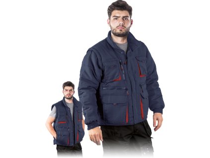 Izolovaná ochranná bunda pre mužov (Farba Námornícka Modro-Červená, Veľkosť 2XL)
