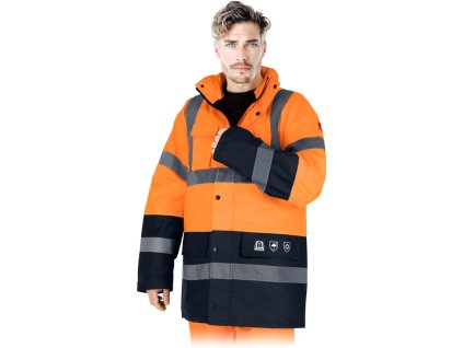 30670 izolovana ochranna bunda pre muzov farba oranzovo namorna modra velkost 2xl