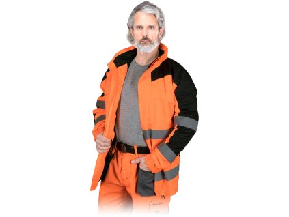 30916 izolovana ochranna bunda pre muzov farba oranzovo cierna velkost 2xl