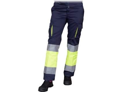 Ochranné nohavice dlhé v pase pre ženy (Farba Námornícka Modrá-Žltá, Veľkosť 36)