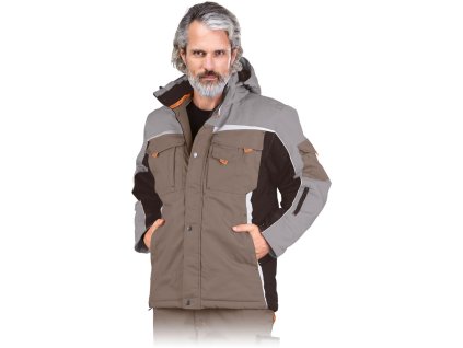 Izolovaná ochranná bunda pre mužov (Farba Béžovo-Hnedá-Oranžová, Veľkosť 2XL)