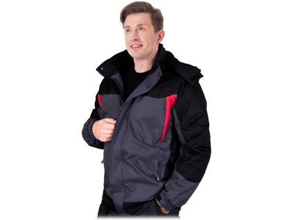 Izolovaná ochranná bunda pre mužov (Farba Sivočierna, Veľkosť 2XL)