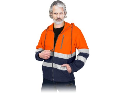 Ochranná flísová mikina pre mužov (Farba Oranžovo-Námorná Modrá, Veľkosť 2XL)