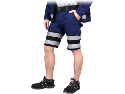 Ochranné nohavice do pásu - krátke pre mužov (Farba Modro-Čierna-Oranžová, Veľkosť 2XL)