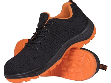 Bezpečnostná obuv ox.01.202 fly-p-sb pre mužov (Farba Čierna A Oranžová, Veľkosť 39)