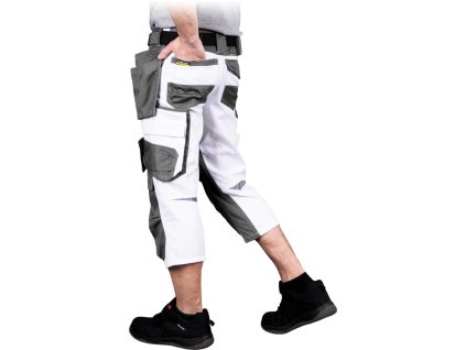 Ochranné nohavice do pásu - krátke pre mužov (Farba Bielo-Sivá, Veľkosť 2XL)