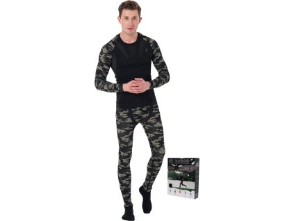 Termoaktívny set pre mužov (Farba Čierna A Camo, Veľkosť 2XL-3XL)