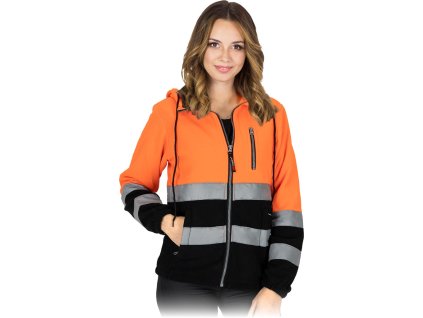 Ochranná flísová mikina pre ženy (Farba Oranžovo-Čierna, Veľkosť 2XL)