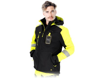 Ochranná bunda pre mužov (Farba Čierna A Žltá, Veľkosť 2XL)
