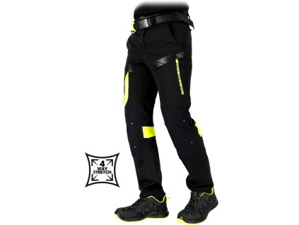 32305 15 ochranne nohavice s dlhym pasom pre muzov farba cierna a zlta velkost 46