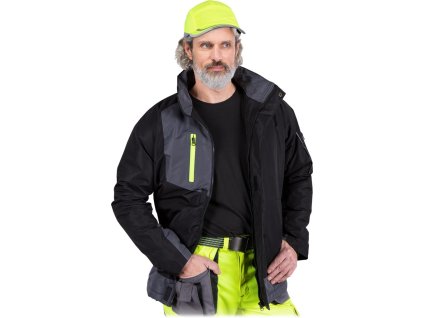 Izolovaná ochranná bunda pre mužov (Farba Čierna A Sivá, Veľkosť 2XL)