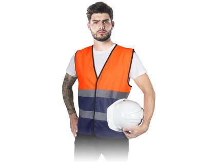 Výstražná vesta pre mužov (Farba Oranžovo-Námorná Modrá, Veľkosť 2XL)