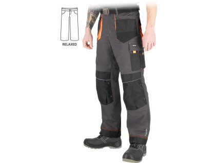 Ochranné nohavice s dlhým pásom pre mužov (Farba Ocel-Čierno-Oranžová, Veľkosť 46)