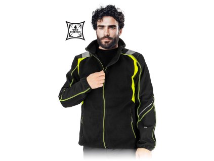 Ochranná flísová mikina pre mužov (Farba Čierna A Žltá, Veľkosť 2XL)
