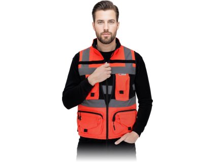 Výstražná vesta pre mužov (Farba Červeno-Čierna, Veľkosť 2XL)